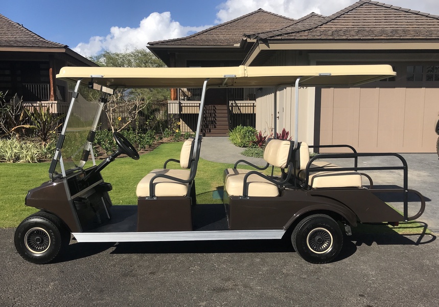 Your rental includes this 6-seater golf cart.