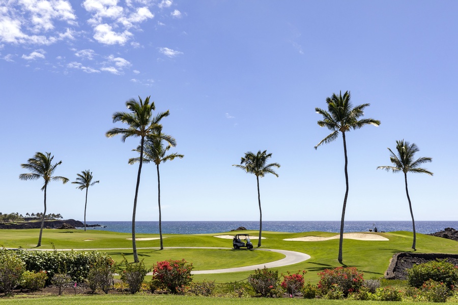 Views of the 13th fairway and ocean.
