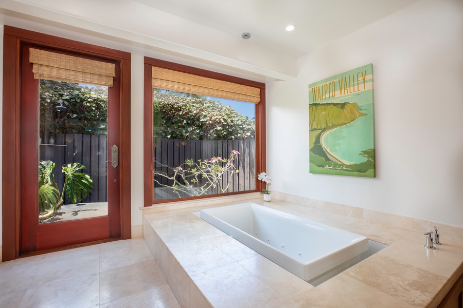 Jet tub and view in the Primary Bathroom