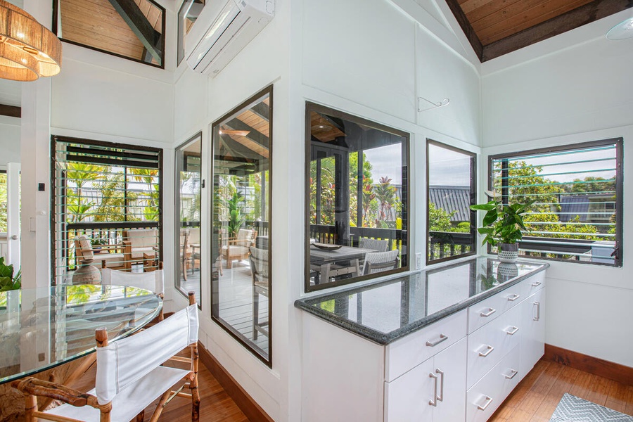Bright and breezy corner bar area—perfect for casual coffee moments or evening wine.