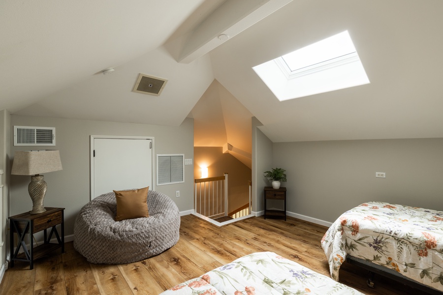Lots of light and space in the loft with views down into the great room