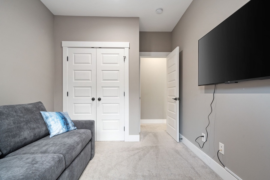 Quiet retreat with a queen sleeper sofa, ideal for additional guests.