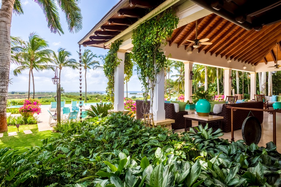Enjoy the lush green views from the patio.