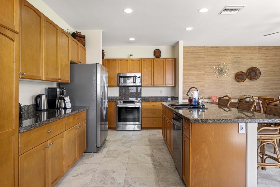 A roomy kitchen space is the chef's delight.