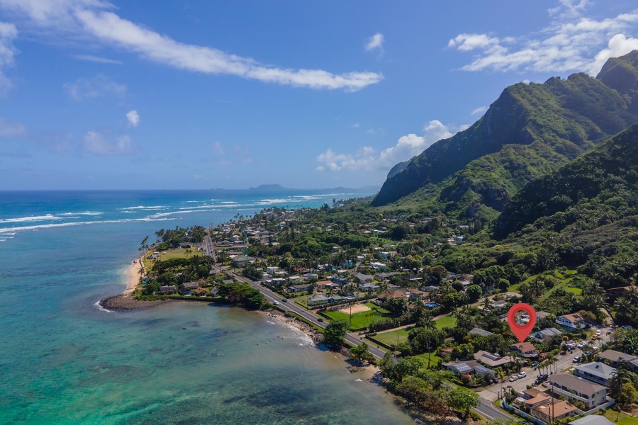 Property Location tucked between Ko’olau Mountains and the ocean