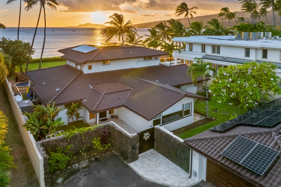 Oceanfront villa with breathtaking sunset views.