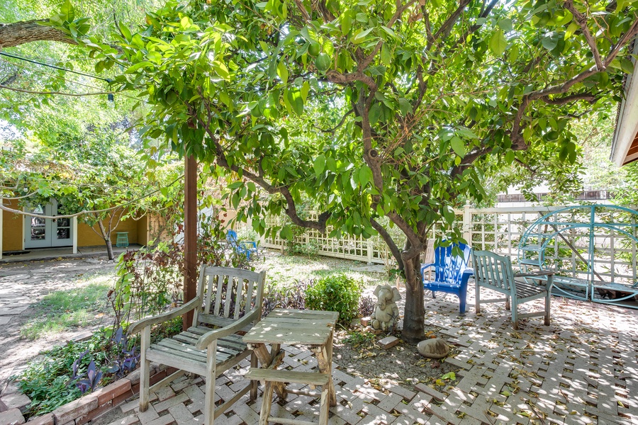 Sip your morning coffee in the garden.