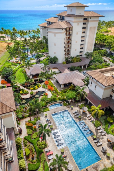Resort pool view from the lanai.