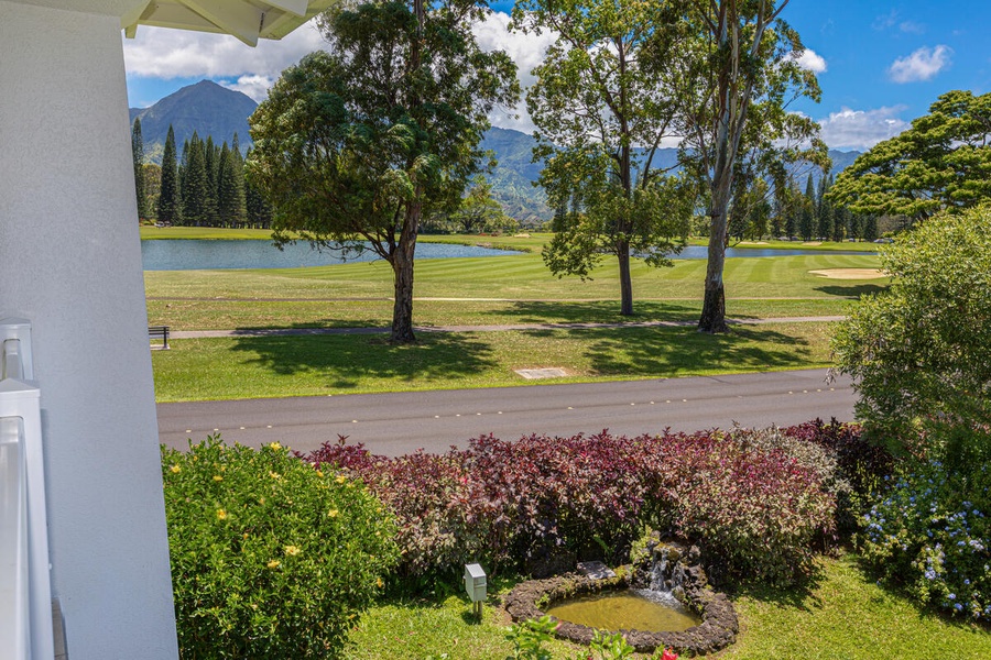 Stunning view of lush greenery and a tranquil water scene.