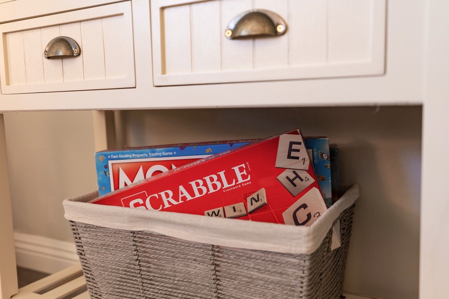 Games can be found in the guest bedroom