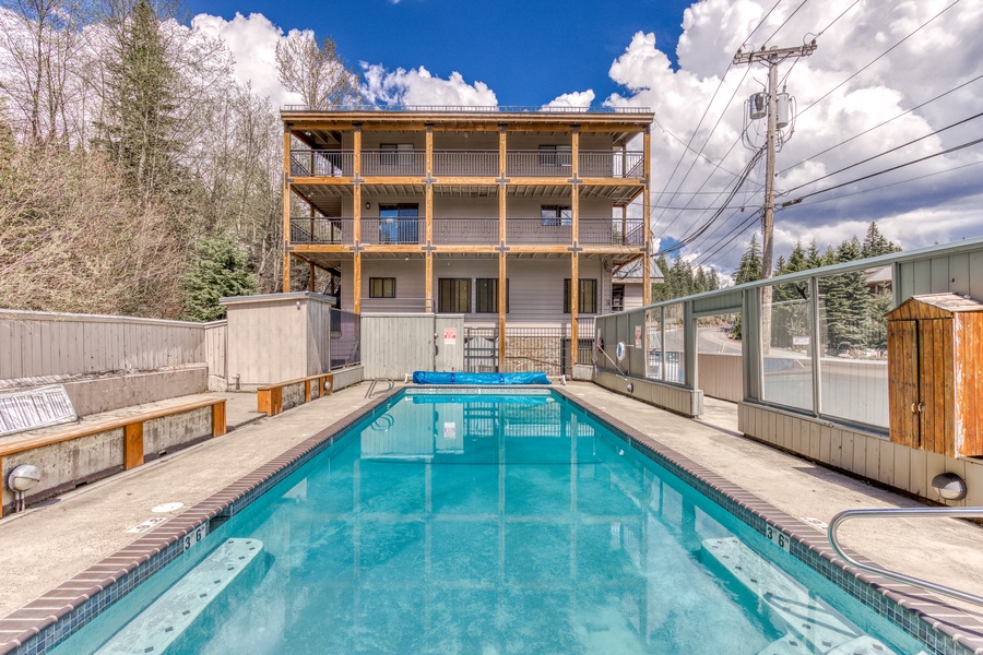 The heated pool is open all year around