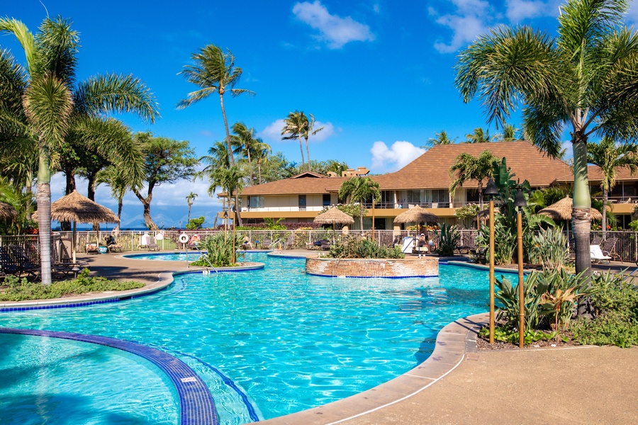 Resort Pools with Molokai on the horizon