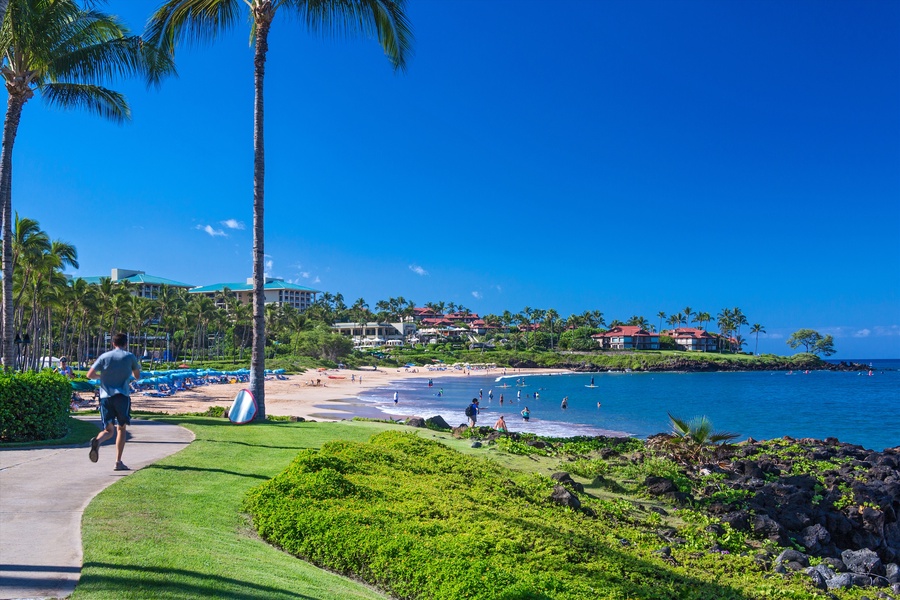 Work-out or Simply Stroll Along the Oceanside Wailea Resort Public Pathway