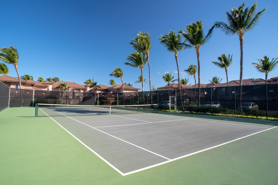 Play under the palms at the community’s well-maintained tennis courts—an energizing way to start or end the day.