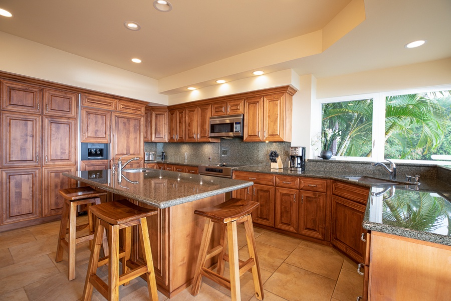 Gourmet kitchen with bar seating