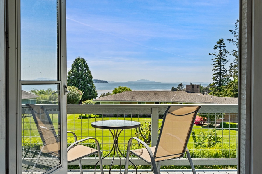 Stunning bay view captured from the upstairs game room