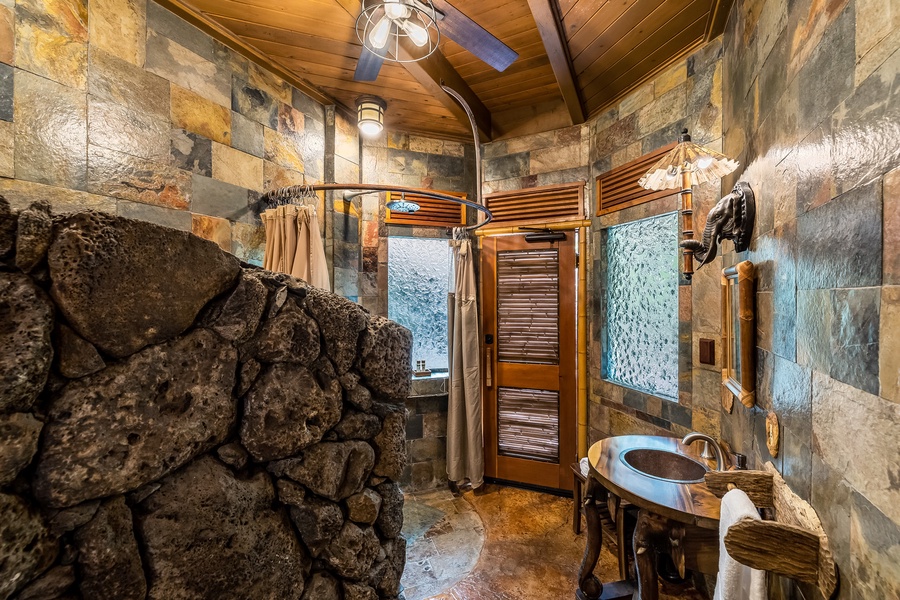Full-size guest bathroom on main level.