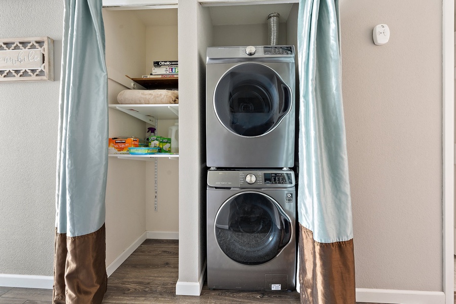Clean and tidy laundry space