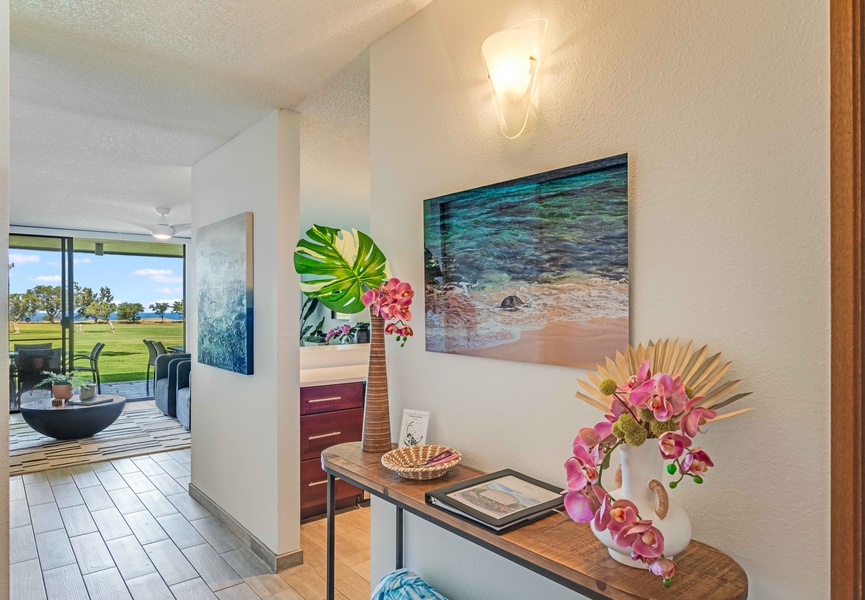 Your Hawaiian getaway begins here—step inside and feel instantly at home with tropical accents and warm island charm.
