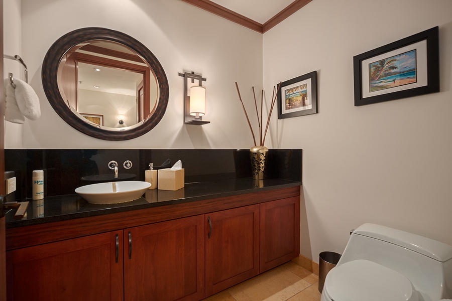 Guest Powder Room Located Between Bedrooms and Great Room