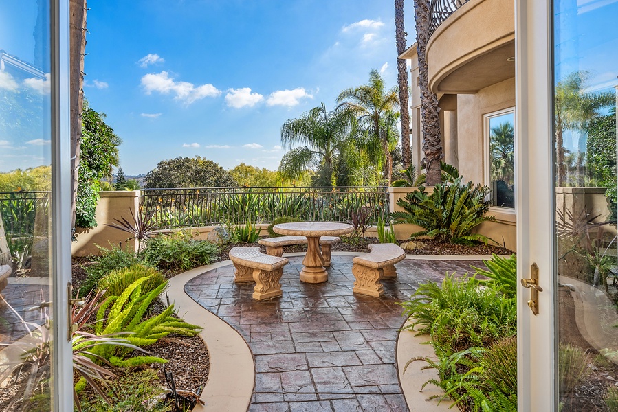 Outdoor seating and views from the formal dining area.