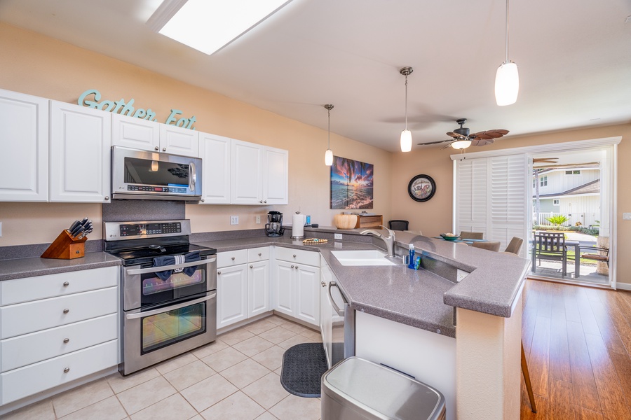 The kitchen is full of amenities for your culinary adventures.