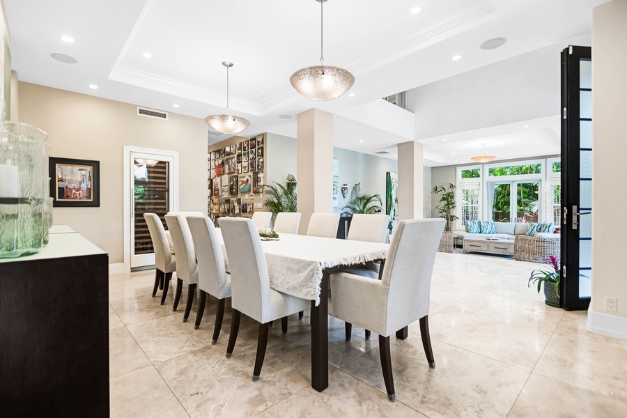 Formal dining for ten—perfect for family meals, celebrations, or dinner parties.