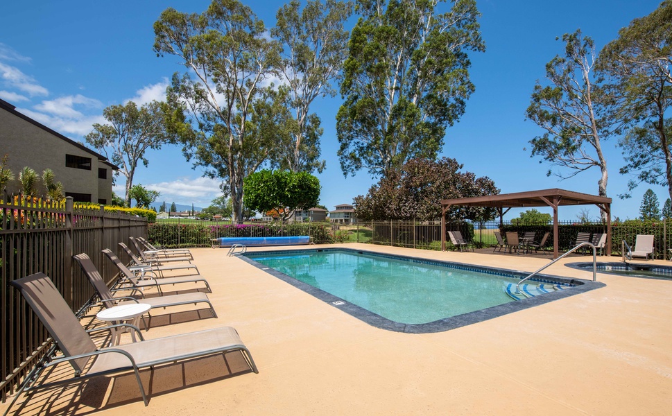 Catch some rays or take a refreshing dip at Pool Cabana B—complete with loungers and serene garden views.