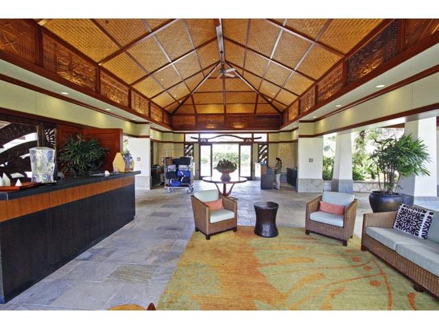 The resort lobby at the Ocean Towers welcomes guests.