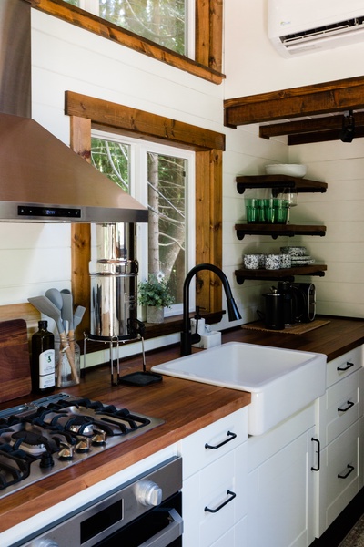 Luxury meets Tiny with the perfect kitchen for two.