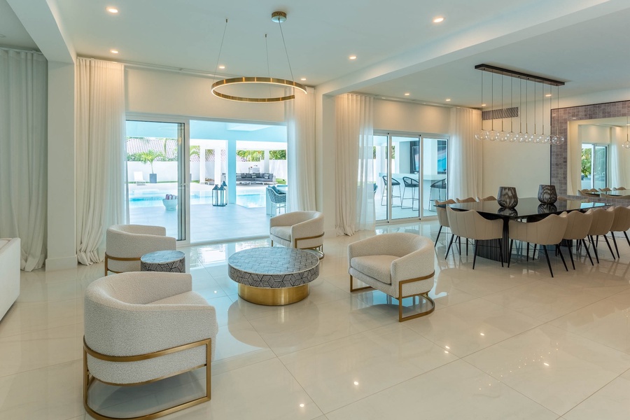 Seamless indoor-outdoor living in the living area with access to the patio.
