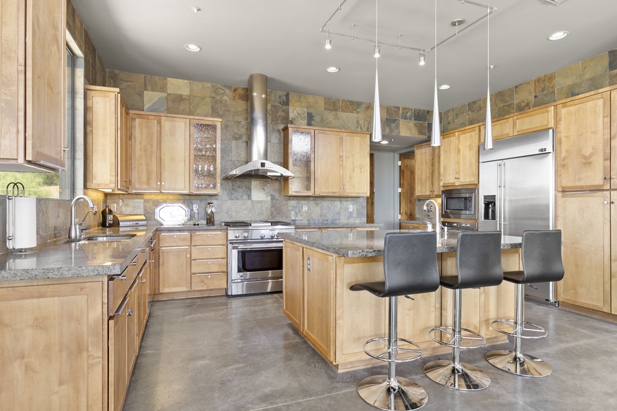 A welcoming kitchen with a central island, perfect for casual dining or morning coffee conversations.