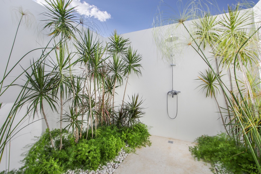 Enjoy the outdoor shower and plenty of natural light.