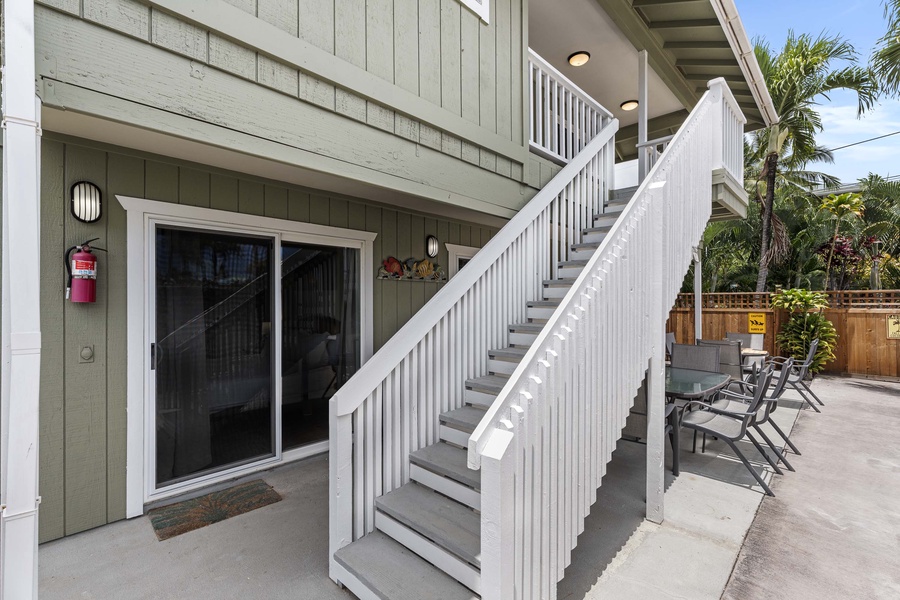 Stairs leading the upstairs Lanai