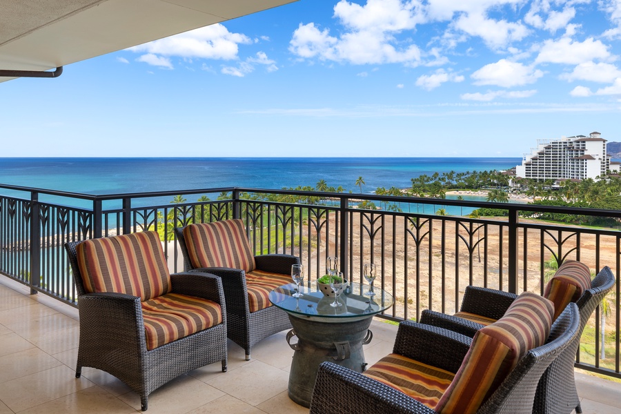 Soak in the views from your private outdoor lounge with morning coffee or evening cocktails.