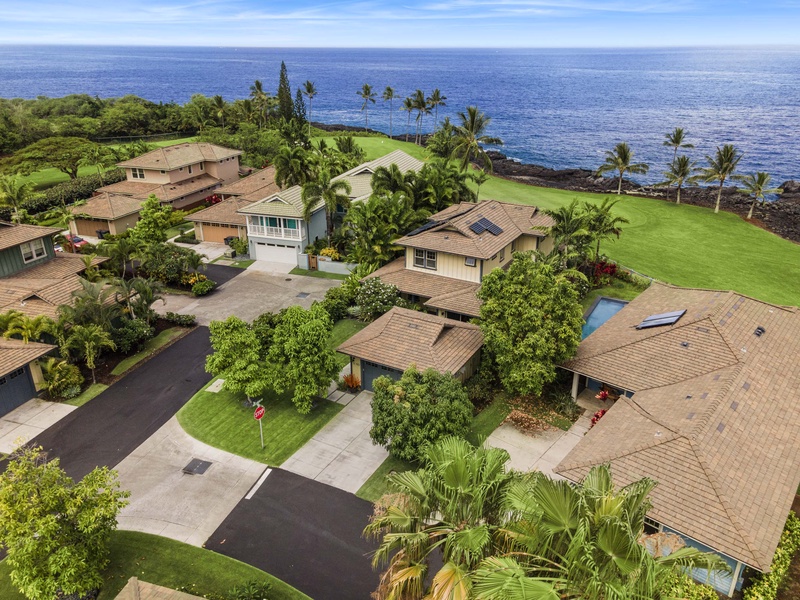 Aerials of the home and surrounding neighborhood
