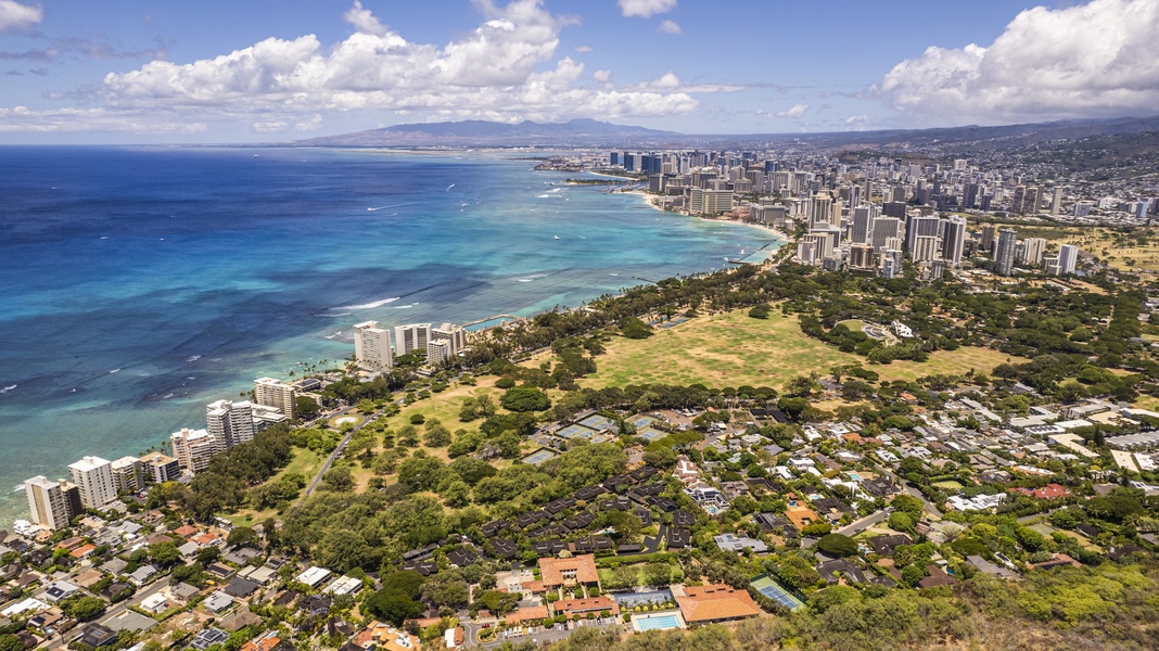 Aerial view of the Waikiki Beach