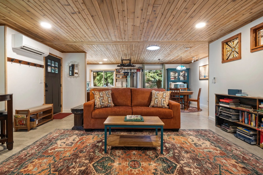 Enjoy vibrant decor and plush seating that invites you to kick back and make yourself at home.