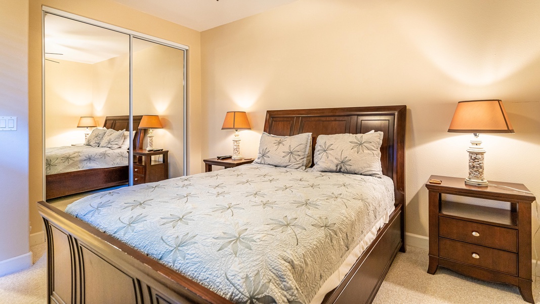 Have a restful slumber in the beautiful downstairs guest bedroom.