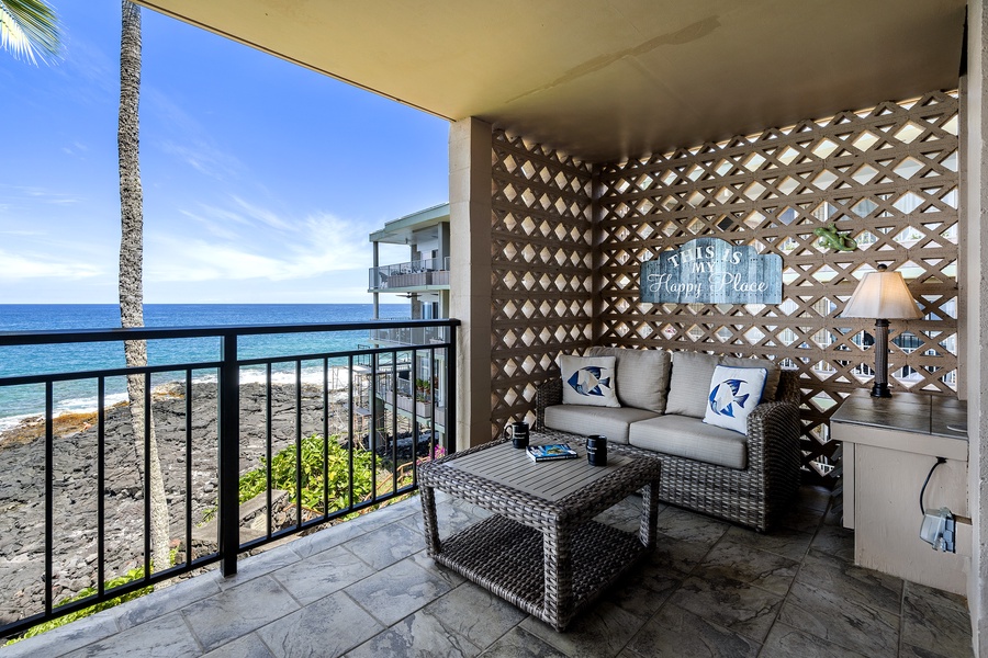 Private Lanai seating outside the Primary bedroom