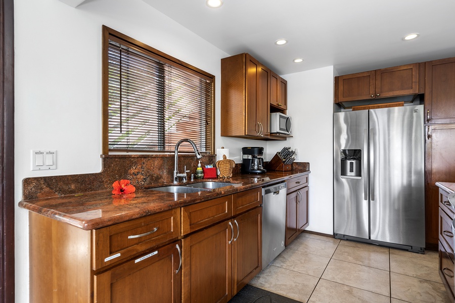 Second floor fully equipped kitchen with stainless appliances