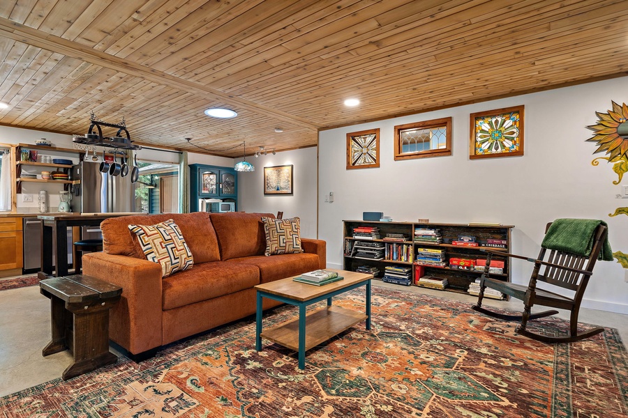 Whether you're unwinding after a hike or starting your day, this living space offers comfort in every corner.