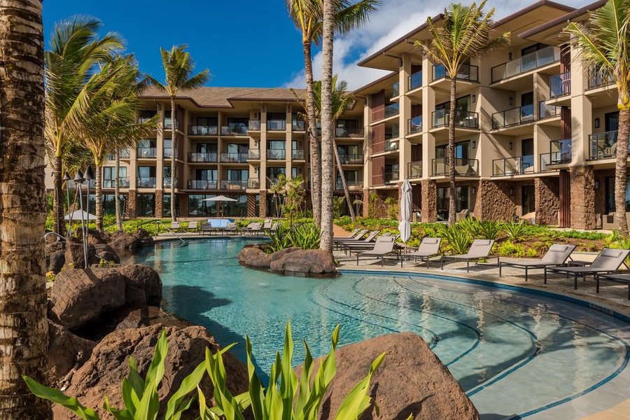 The Maliula ohana pool is the perfect place for families to enjoy their day together.