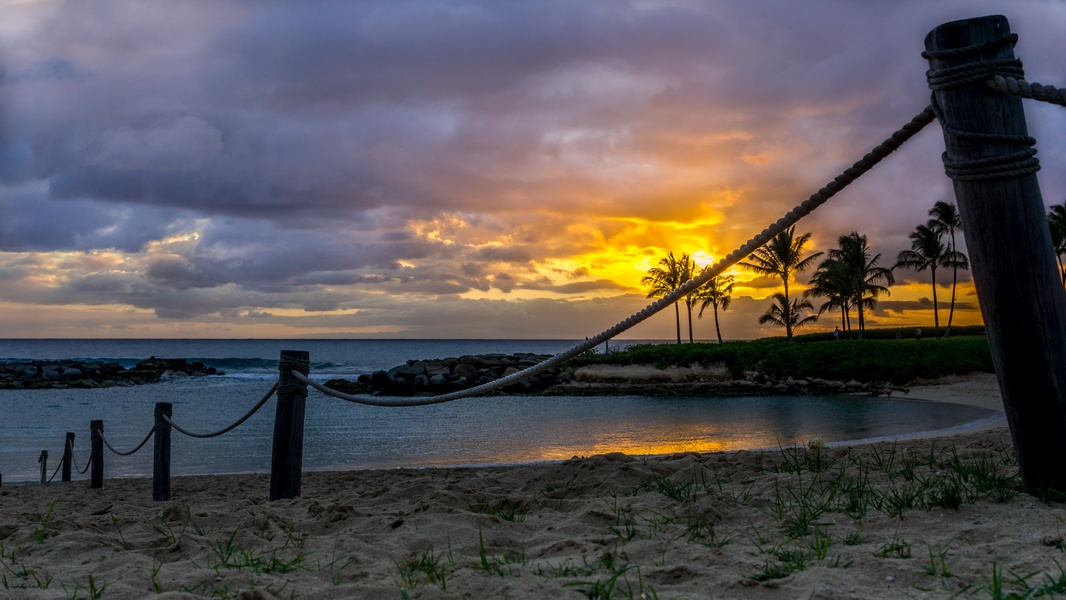 Take an evening stroll along sandy beaches.