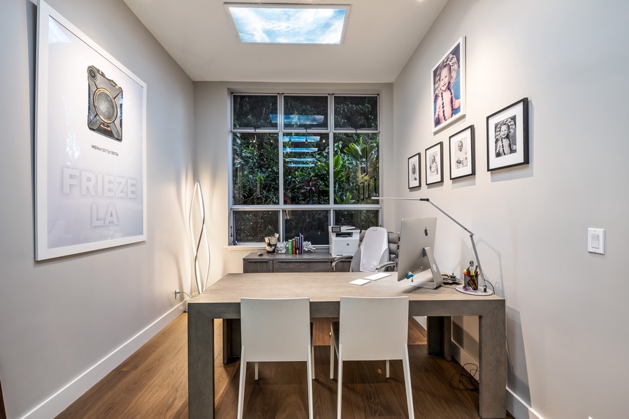 Dedicated workspace with peaceful garden views—ideal for digital nomads.