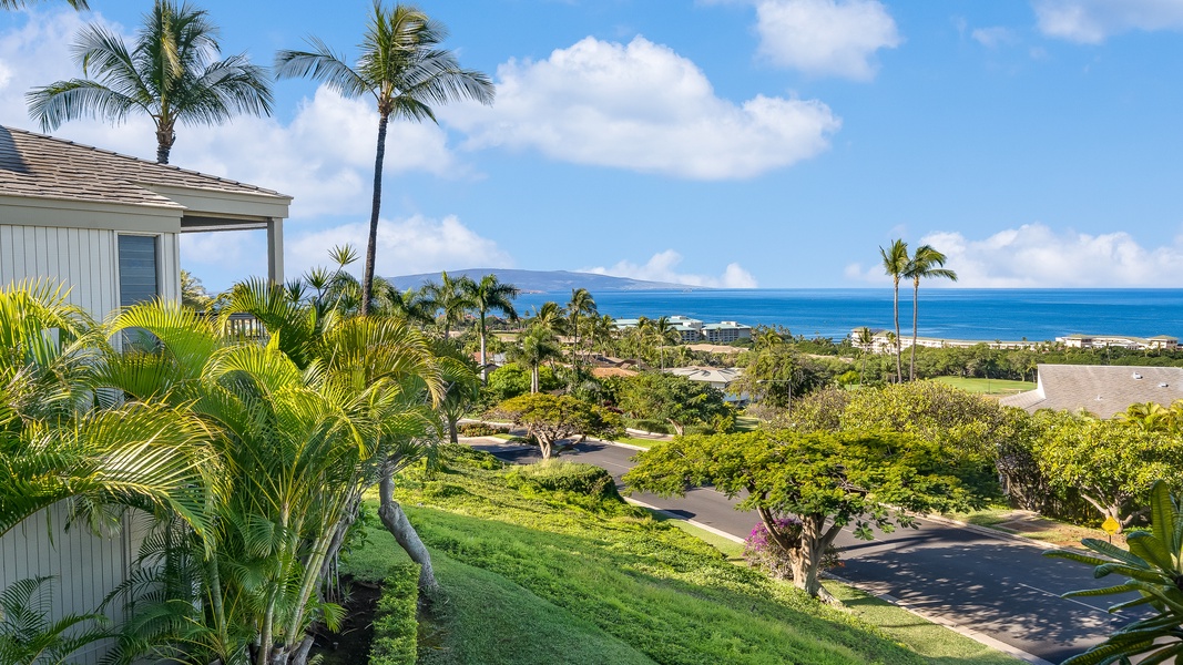 Take in the vibrant landscape of palm trees, lush greenery, and ocean views from the comfort of this scenic spot.