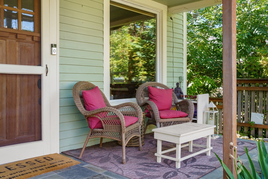 Lovely porch seats ideal for engaging conversations