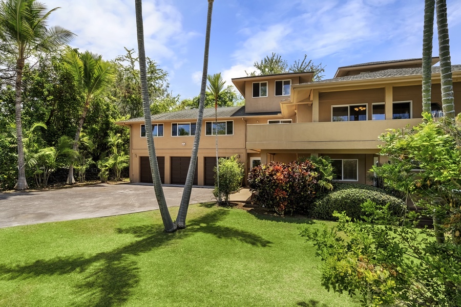 Lush and manicured front lawn