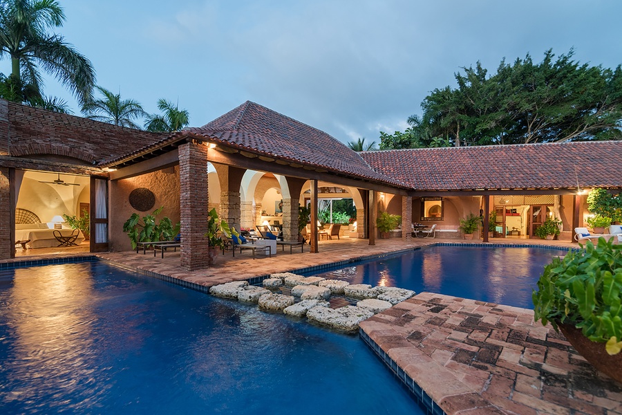 Take a relaxing dip in the pool.