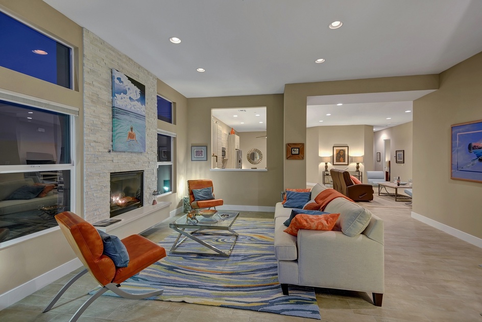 LIVING ROOM TO KITCHEN NIGHT